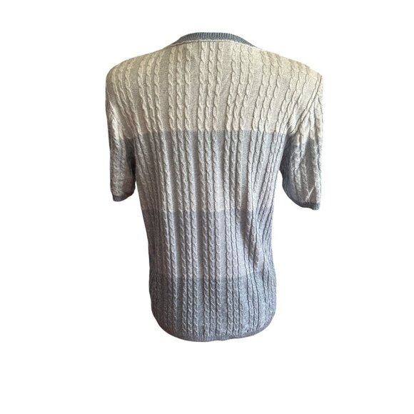 Alfred Dunner Ombre Cable Knit Short Sleeve Sweater In Blue Gradient Size S - Picture 2 of 6